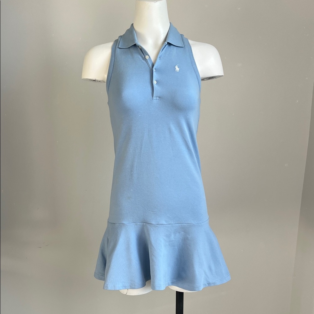 Polo by Ralph Lauren Kids Light Blue Ruffle Hem Dress M (8-10)
